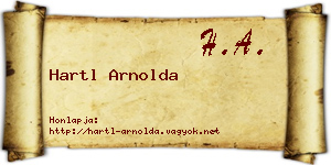 Hartl Arnolda névjegykártya